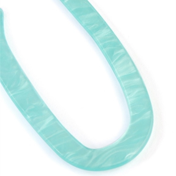 MINT MARBLE ACETATE CUT OUT DROP EARRINGS - Picture 4 of 4